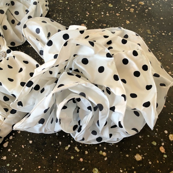 Alessandra Rich Polka Dot Mini Dress White Taffeta - Picture 11 of 12